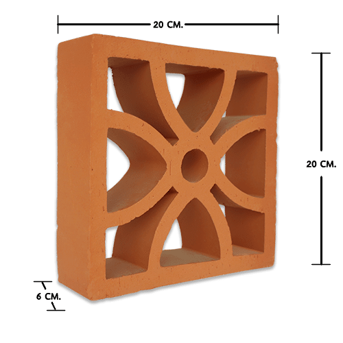 อิฐแดงช่องลมใบโคลเวอร์ อิฐแดงช่องลมใบโคลเวอร์