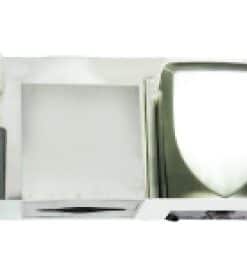 เครื่องจ่ายสบู่ ที่ใส่กระดาษเช็ดมือ และเครื่องเป่ามืออัตโนมัติ สำหรับฝังหลังกระจก